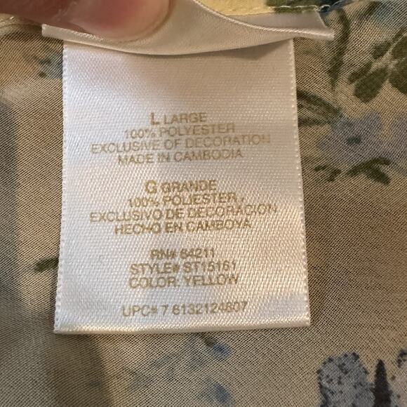 Secret Treasures Sheer Butter Yellow Floral Nightgown Mini Slip Dress Lingerie L - Picture 4 of 7